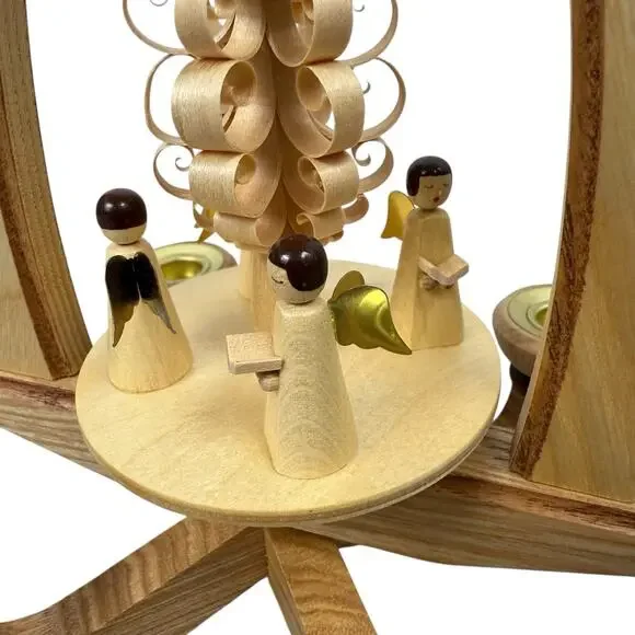 German Christmas Candle Pyramid Wood Windmill Choir Hand Made - Picture 4 of 10